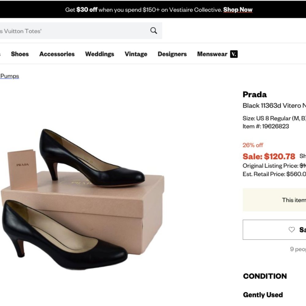 Authentic Prada Court Shoes/Pumps in black - Picture 10 of 11